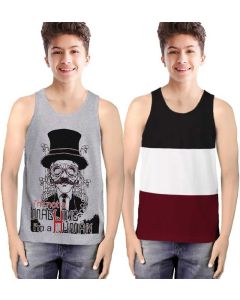 Vest For Boys Cotton Blend (Multicolor, Pack of 2)